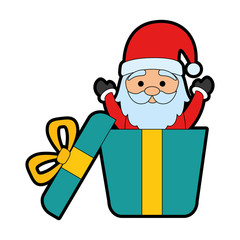 giftbox with cute santa claus character