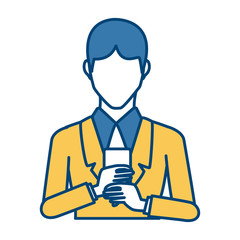 Businessman with smartphone icon vector illustration graphic design