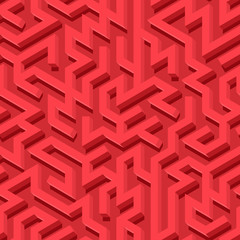Maze seamless pattern with endless tiled labyrinth for fabric or wallpaper