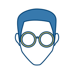 Obraz premium Man face with glasses icon vector illustration graphic design