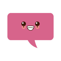 Chat bubble symbol kawaii cute cartoon vector illustration
