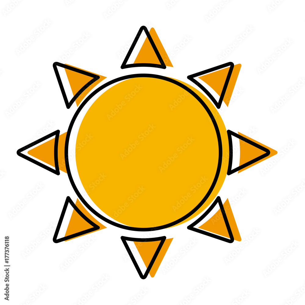 Sticker Sun isolated symbol icon vector illustration graphic design