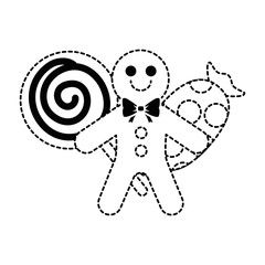 set candies sweet christmas vector illustration design