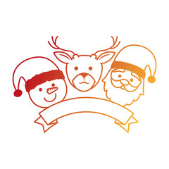 group of Christmas characters vector illustration design