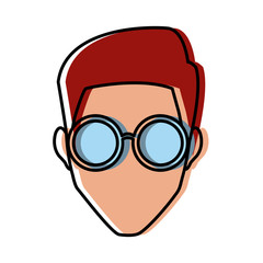 Man face with glasses icon vector illustration graphic design