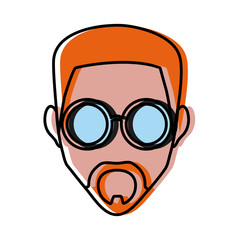 Man face with glasses icon vector illustration graphic design