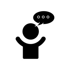 Man talking pictogram icon vector illustration graphic design