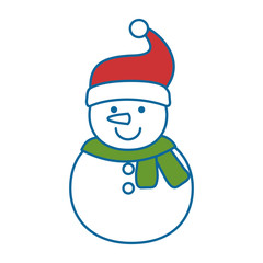 cute snowman character icon vector illustration design © Gstudio