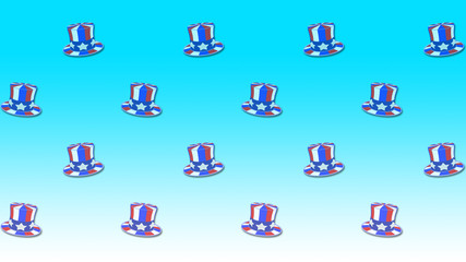 Template for American Holidays, 3D Illustration, Beautiful background in the colors Red, White and Blue.