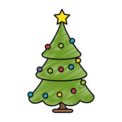 merry christmas pine tree vector illustration design