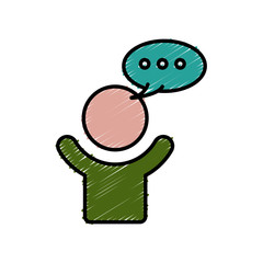 Man talking pictogram icon vector illustration graphic design