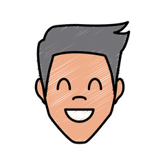 Man smiling face icon vector illustration graphic design
