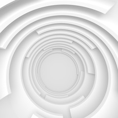 Circular Building Background. White Business Card Concept