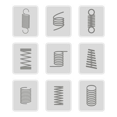 set of monochrome icons with Springs for your design