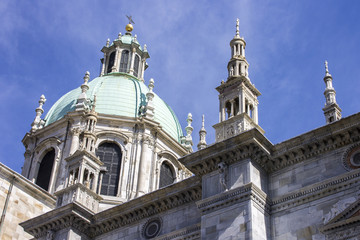 Fototapeta na wymiar Como Cathedral (Cattedrale di Santa Maria Assunta, Duomo di Como), commonly described as the last Gothic cathedral built in Italy