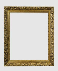 Gilt picture frame on white background