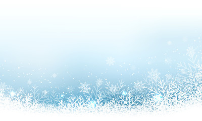 Christmas abstract vector wallpaper with snowfall, glitter, snowflakes and stripe for your content.