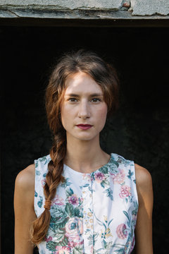 Young woman with long hair