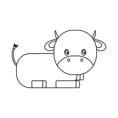 cartoon cow icon over white background vector illustration