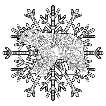 Baby bear in the zentangle style.