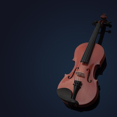 Fototapeta na wymiar Violin musical instruments of orchestra closeup on black