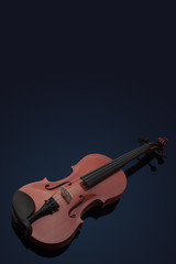 Fototapeta premium Violin musical instruments of orchestra closeup on black