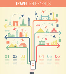 Travel infographic. Infographics for business, web sites, presentations, advertising. Travel and Tourism concept. Vector