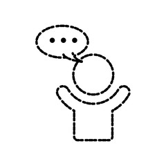 Man talking pictogram icon vector illustration graphic design