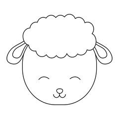 cartoon sheep icon over white background vector illustration