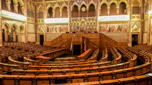 Interior of Hungarian parliament.Budapest