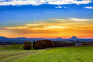 Sunset in the National Park Saxon Switzerland
