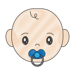 cartoon baby icon over white background vector illustration
