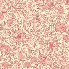 Abstract elegance seamless pattern with floral background.