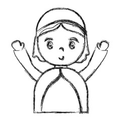 Fototapeta premium cartoon virgin mary icon over white background vector illustration