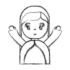 cartoon woman icon over white background vector illustration