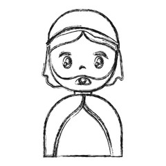 cartoon saint joseph icon over white background vector illustration