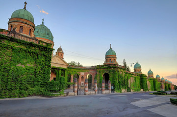 Ivy-covered Exterior Walls of Mirogoj Cemetery