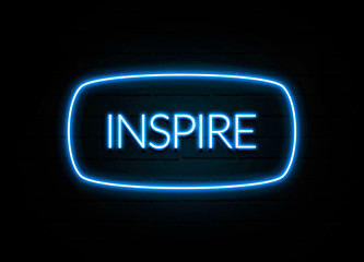 Inspire  - colorful Neon Sign on brickwall
