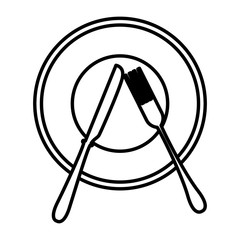 Dish and cutlery icon vector illustration graphic design