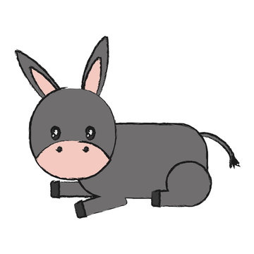 cartoon donkey icon over white background vector illustration