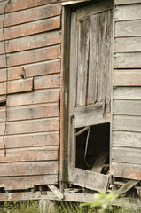Deserted old wooden farm house