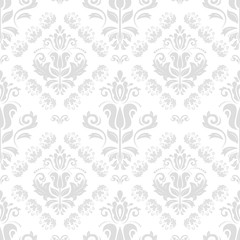 Oriental classic light silver pattern. Seamless abstract background with repeating elements. Orient background