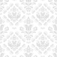 Foto op Plexiglas Oriental classic light silver pattern. Seamless abstract background with repeating elements. Orient background © Fine Art Studio
