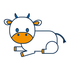 cartoon cow icon over white background vector illustration