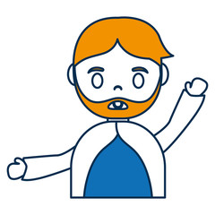 cartoon man icon over white background colorful design vector illustration