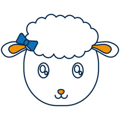 cartoon sheep icon over white background vector illustration