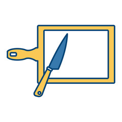 Knife with table kitchen utensil icon vector illustration graphic design