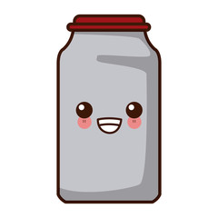 Glass jar kitche utensil cute kawaii cartoon vector illustration