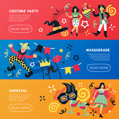 Carnival Masquerade Horizontal Banners