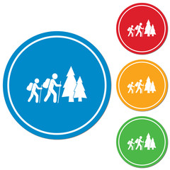 Hiking icon illustration